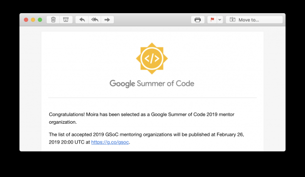 Moira участвует в Google Summer of Code 2019