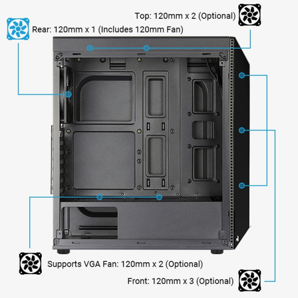 Aerocool Shard: ПК-корпус с подсветкой RGB и акриловым окном