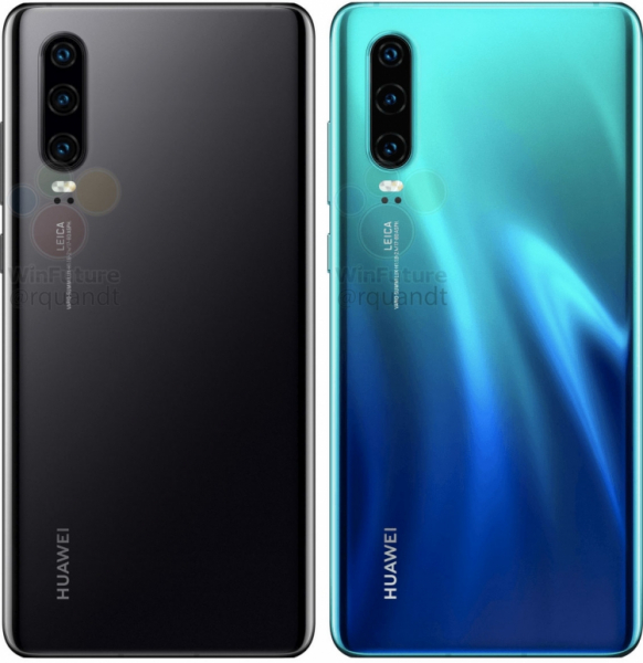 Утечка изображений и характеристик Huawei P30 и P30 Pro