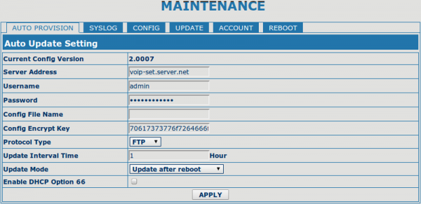 Auto provisioning для Fanvil BW210P