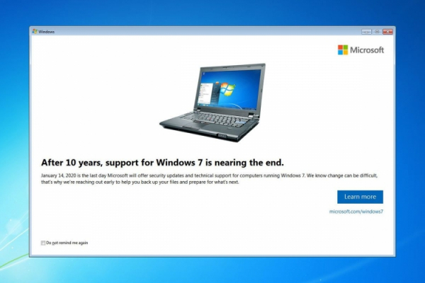 Microsoft начала уведомлять пользователей о прекращении поддержки&nbsp;Windows 7