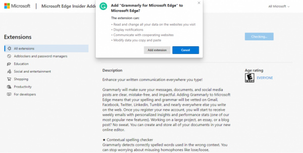 Запущен веб-сайт расширений для Microsoft Edge