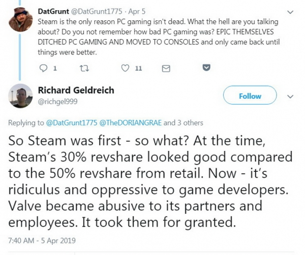 Бывший сотрудник Valve: «Steam убивал индустрию PC-игр, и Epic Games это исправляет»