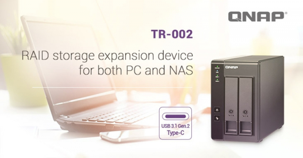 QNAP TR-002: корпус для внешнего хранилища данных с портом USB 3.1 Gen.2 Type-C