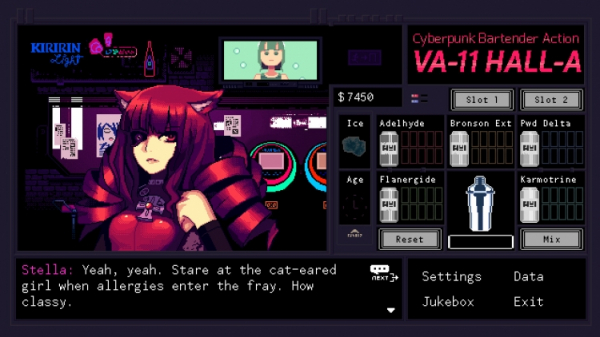 Симулятор бармена VA-11 HALL-A доберётся до консолей в следующем месяце