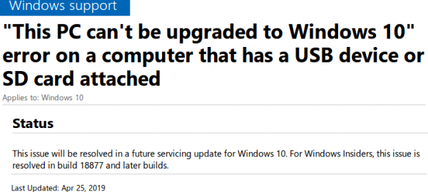 Обновление «Windows 10 May 2019 Update» не будет устанавливаться при … подключенных к ПК usb-накопителях и картах памяти