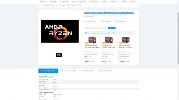В онлайн-магазинах замечены чипы AMD Ryzen 9 3800X, Ryzen 7 3700X, Ryzen 5 3600X