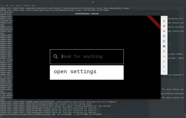 ОС Fuchsia запустили в Android Studio Emulator