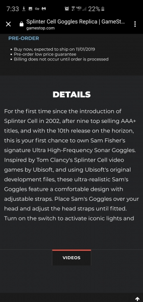 «Десятый релиз на горизонте»: GameStop намекнул на новую Splinter Cell в описании очков Сэма Фишера
