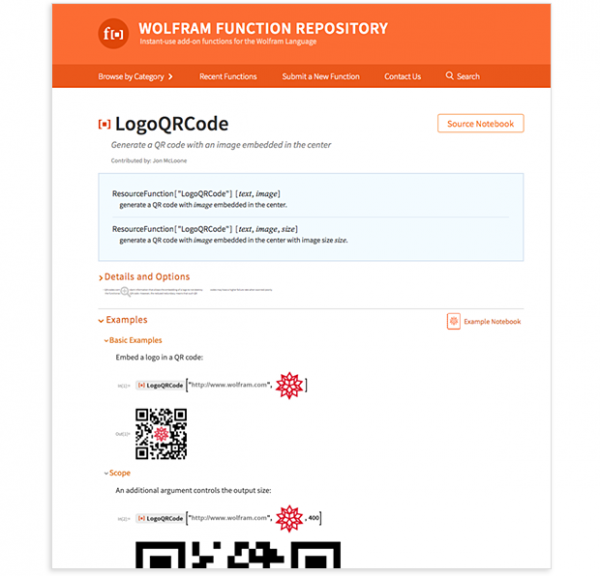 Wolfram Function Repository: открытый доступ к платформе для расширений языка Wolfram