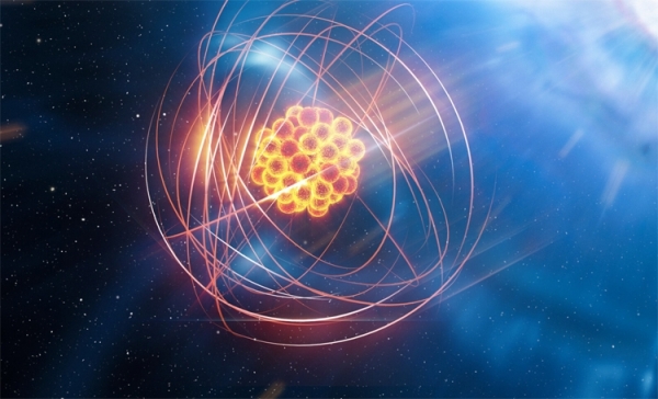 Впервые зафиксировано образования тяжёлого элемента при столкновении нейтронных звёзд