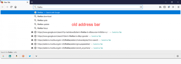 В ночных сборках Firefox предложено модернизированное оформление адресной строки