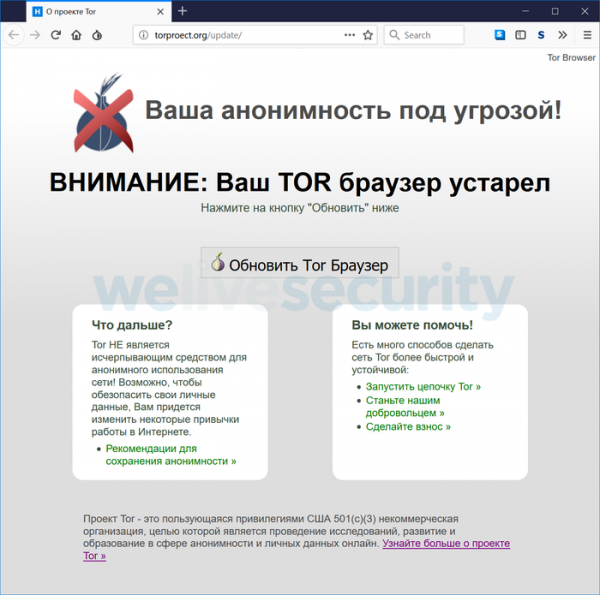 Фиктивная русская версия Tor Browser использовалась для кражи криптовалюты и QIWI