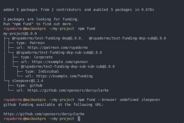 В пакетный менеджер NPM 6.13 добавлены инструменты для финансирования разработчиков