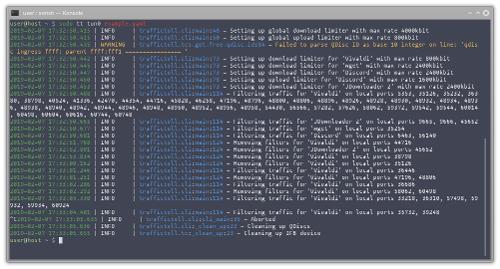 Релиз TrafficToll 1.0.0 - программы для ограничения сетевого трафика приложений в Linux