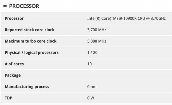 Intel Core i9-10900K действительно сможет автоматически разгоняться выше 5 ГГц