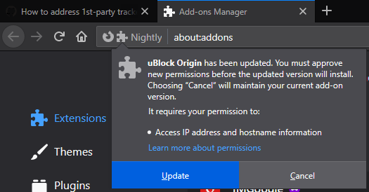 Выпуск uBlock Origin 1.25 с защитой от обхода блокировки через манипуляции с DNS 