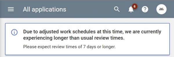 Из-за коронавируса время рассмотрения новых приложений для Play Store составляет не менее 7 дней