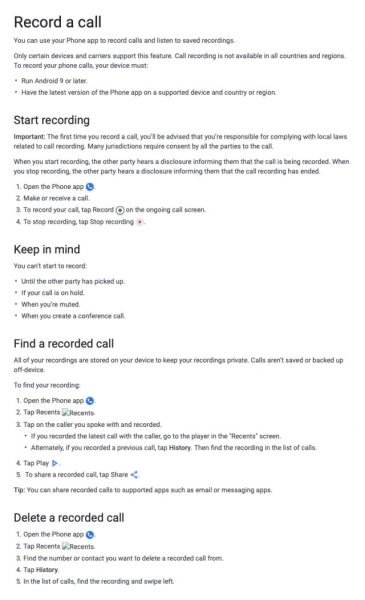 Новая функция записи звонков в Android может быть ограничена определёнными регионами