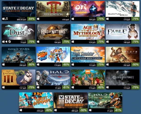 В Steam началась распродажа игр Xbox Game Studios со скидками до 75 %
