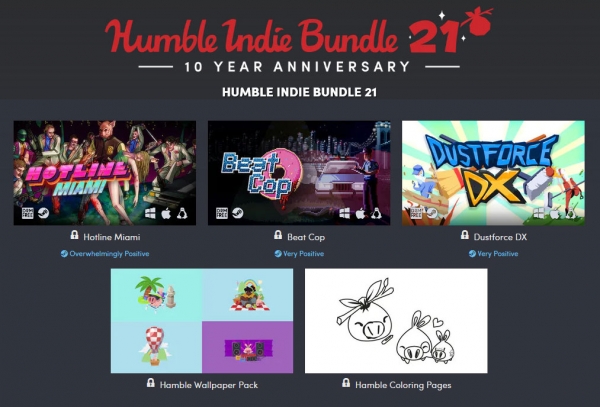 Началась 21-я распродажа независимых игр к 10-летию Humble Bundle