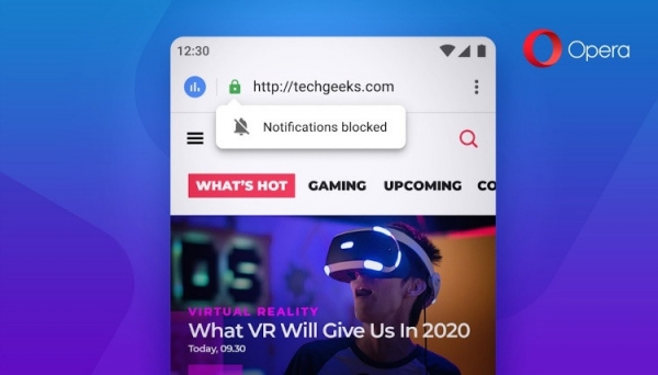 Выпущен браузер Opera 58 для Android с улучшенными уведомлениями от сайтов