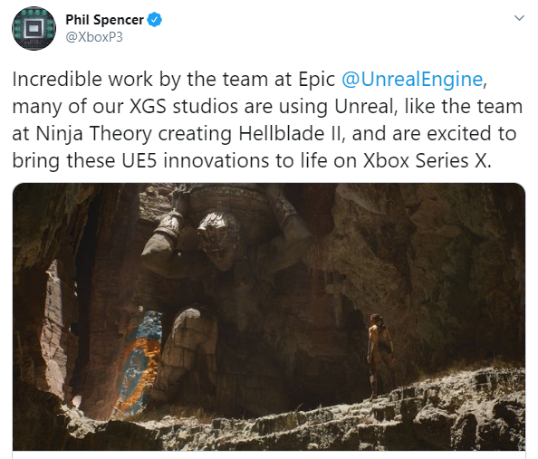 «Невероятная работа»: руководителей Xbox крайне впечатлила демонстрация Unreal Engine 5 на PS5