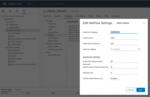 Настраиваем экспорт IPFIX на VMware vSphere Distributed Switch (VDS) и последующий мониторинг трафика в Solarwinds