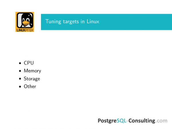 Linux tuning to improve PostgreSQL performance. Илья Космодемьянский