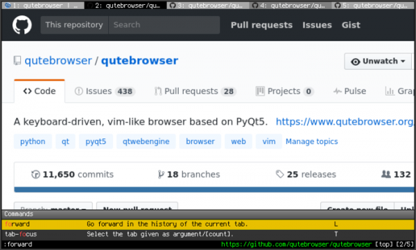 Выпуск web-браузера qutebrowser 1.12.0