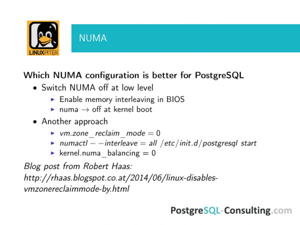 Linux tuning to improve PostgreSQL performance. Илья Космодемьянский