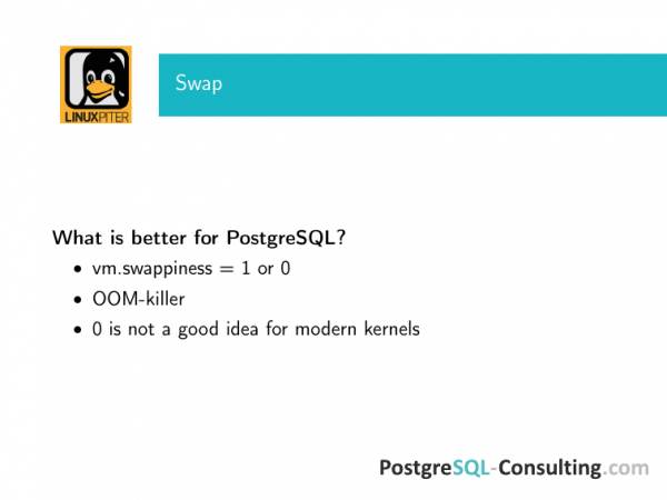 Linux tuning to improve PostgreSQL performance. Илья Космодемьянский