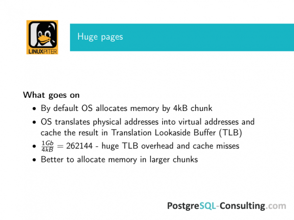 Linux tuning to improve PostgreSQL performance. Илья Космодемьянский