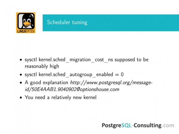 Linux tuning to improve PostgreSQL performance. Илья Космодемьянский