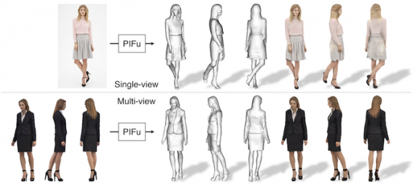 PIFu - система машинного обучения для построения 3D-модели человека на основе 2D-снимков