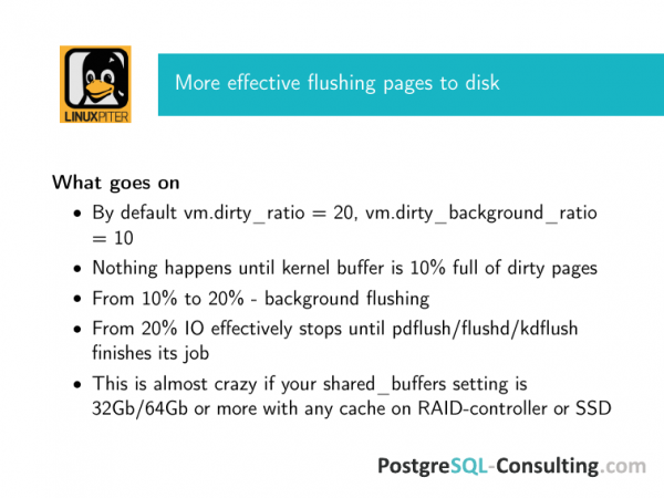 Linux tuning to improve PostgreSQL performance. Илья Космодемьянский