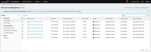 Настраиваем экспорт IPFIX на VMware vSphere Distributed Switch (VDS) и последующий мониторинг трафика в Solarwinds