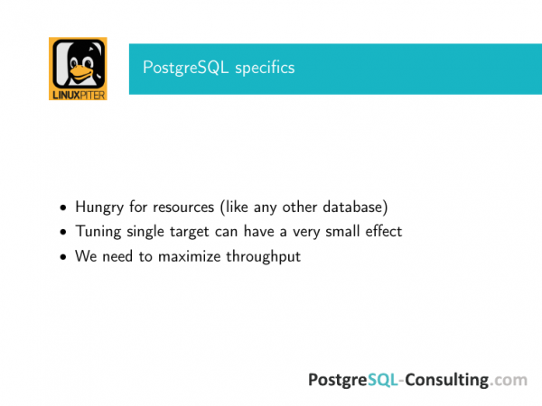 Linux tuning to improve PostgreSQL performance. Илья Космодемьянский