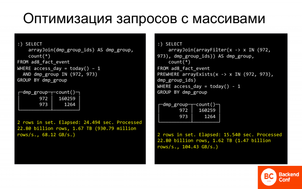 Теория и практика использования ClickHouse в реальных приложениях. Александр Зайцев (2018г)