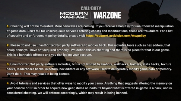 Люблю запах напалма поутру: в Call of Duty: Modern Warfare и Warzone читеров ждёт волна банов
