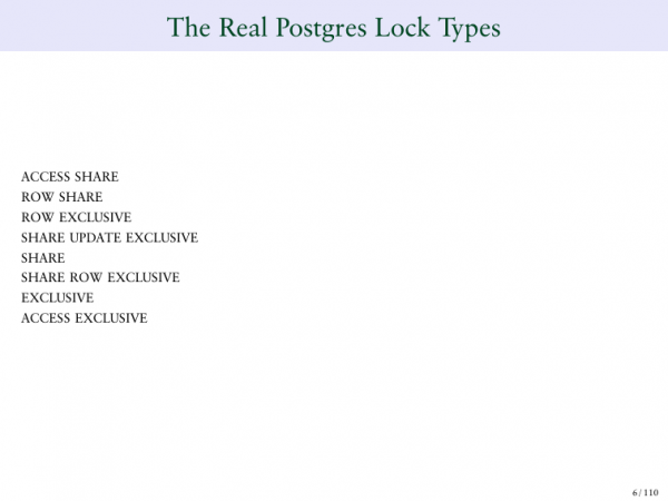 Unlocking the Postgres Lock Manager. Брюс Момжиан