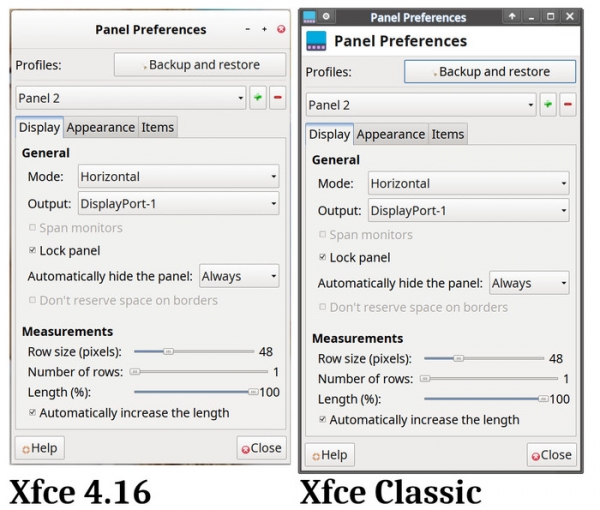 Основан Xfce Classic, форк Xfce без декорирования окон на стороне клиента
