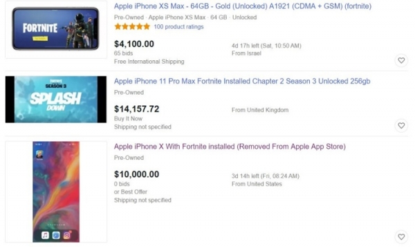 Цена подержанных iPhone с установленной Fortnite взлетела выше $10 000