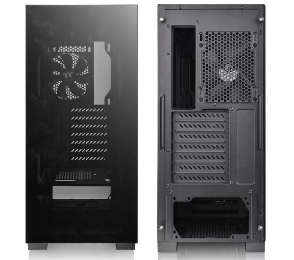 Корпус Thermaltake Versa T25 TG допускает установку двух фронтальных 200-мм вентиляторов