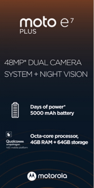 Смартфон Moto E7 Plus получит 48-Мп камеру с системой ночного видения