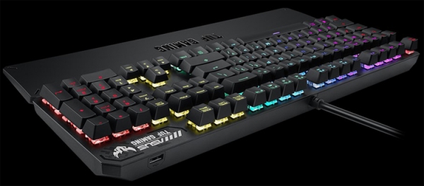Механическая клавиатура ASUS TUF Gaming K3 RGB снабжена красочной подсветкой Aura