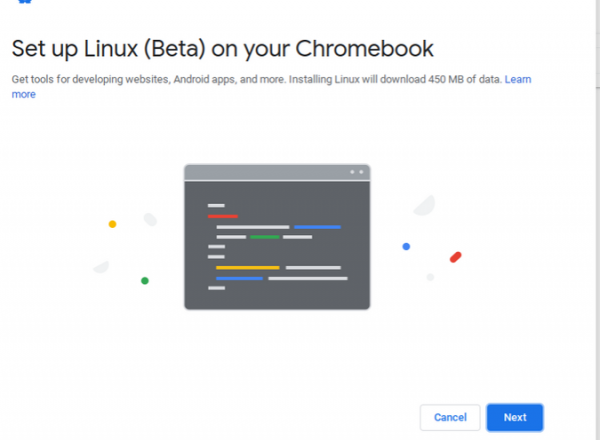 Запуск Linux-приложений на Chromebook