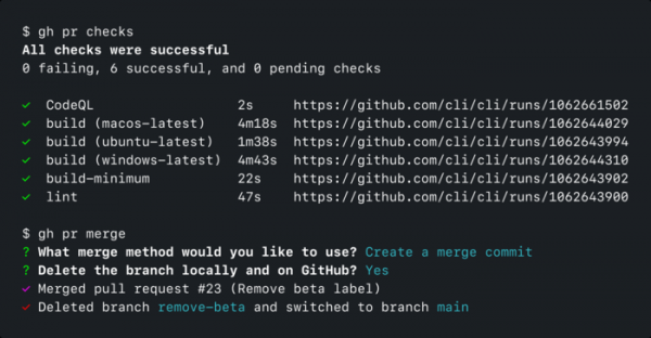GitHub опубликовал интерфейс командной строки GitHub CLI 1.0