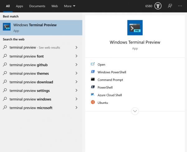 Windows Terminal Preview 1.4: список переходов, поддержка Blink и гиперссылок