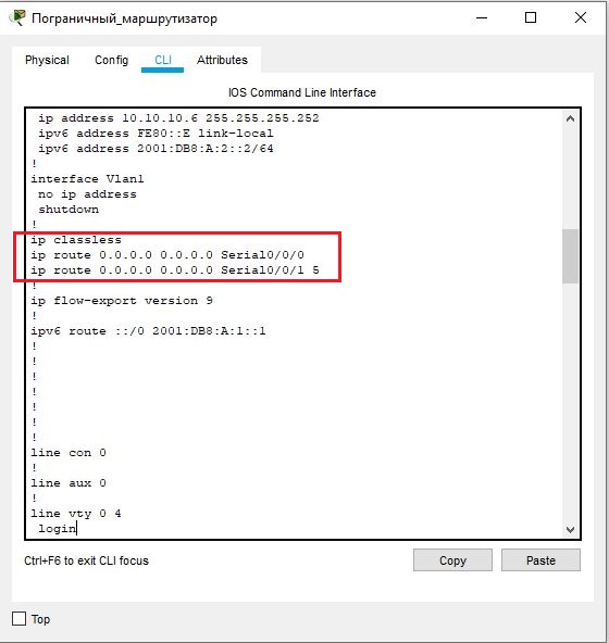 Packet Tracer. Лабораторная работа: Настройка плавающих статических маршрутов